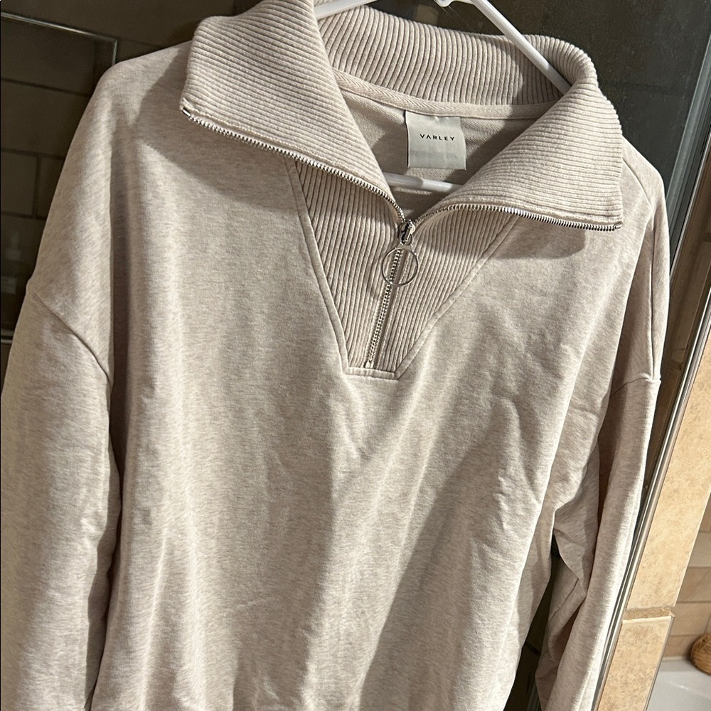 Varley Women’s Zip Up Miller Sweater in Marled Ivory